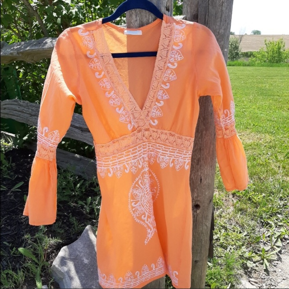 🧡Gorgeous Boho orange tunic/cover-up🧡